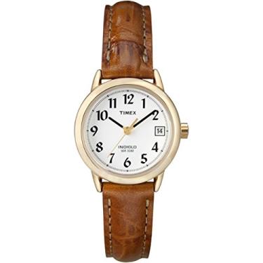 Imagem de Timex Relógio feminino Easy Reader 25 mm, Marrom/dourado, 25 mm, Movimento de quartzo