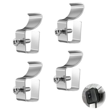 Imagem de UtySty Pacote com 4 ganchos de revestimento de vinil com parafusos de montagem, clipes de revestimento resistentes para pendurar no pátio, placas de bar, câmeras de segurança, luzes solares externas