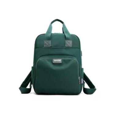 Imagem de Mochila Feminina Multifuncional para Notebook com Porta USB, 41cm x 32cm x 17cm, Capacidade 15,6 Polegadas, Impermeável, Verde