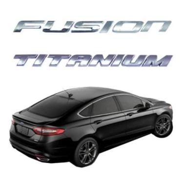 Imagem de emblema letreiro fusion Titanium ano modelo 2013 até 2018 peça cromada