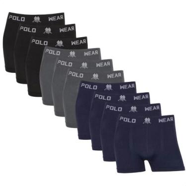 Imagem de Kit10 Cuecas Masculina Boxer Polo Wear Microfibra Sem Costura, Sortido