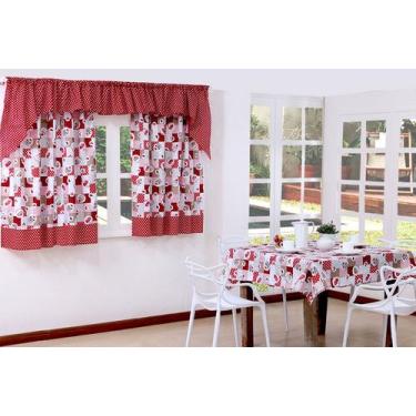 Imagem de Cortina Para Cozinha Cupcake 2,00 X 1,70 - Deccoralle, Vermelha