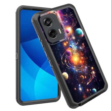 Imagem de GFEWYTJYJ Capa para Moto G Stylus 5G 2024, proteção total de 3 camadas à prova de choque, resistente, resistente, de alto impacto, capa rígida para Motorola Moto G Stylus 5G 2024, Space Planet