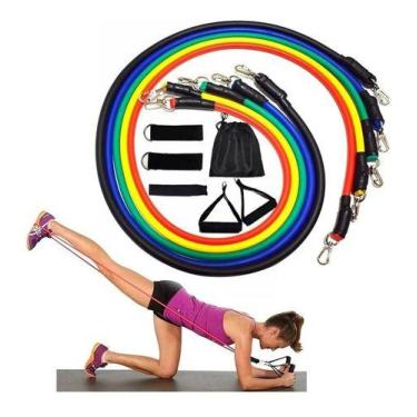 Imagem de Kit Tubing Elástico 11 Itens Treinamento Funcional Pilates A - oem
