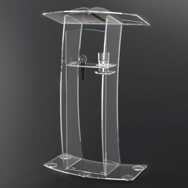 Imagem de Púlpito de Acrílico Cristal para Igreja - PP03 - Púlpitos Oratória