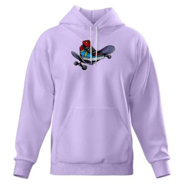 Imagem de Blusa de Frio Moletom Fechado Com Capuz Bolso Canguru Skate - Relaxado