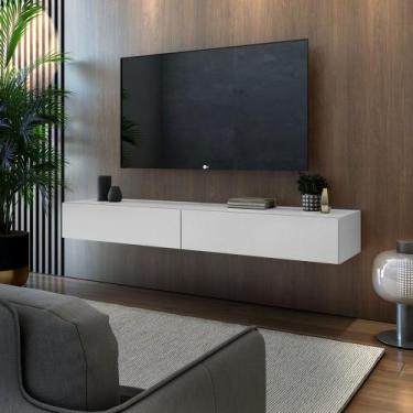 Imagem de rack bancada suspensa sem pés de parede para tv quarto moderno de casa