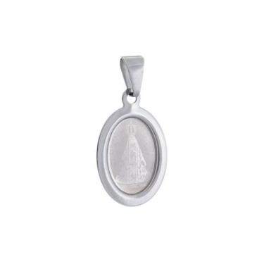 Imagem de Medalha de Nossa Senhora Aparecida em Inox Gravada a Laser - Lírio do 