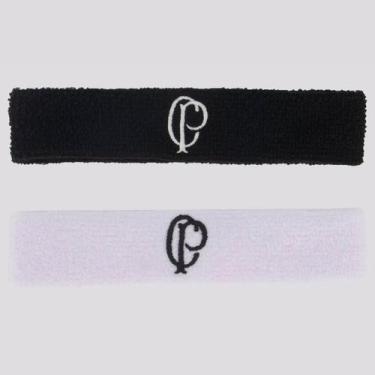 Imagem de Kit 2 Testeiras Corinthians Atoalhadas Preta e Branca - Coimbra, Único