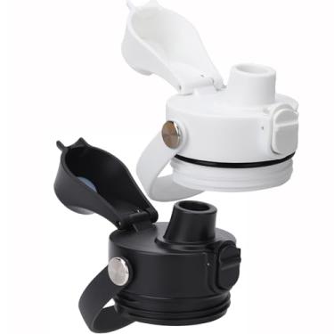 Imagem de POYAKU Tampa de bico para Yeti Rambler 18 26 36 1,8 g, tampa com canudos e alça flexível, tampa de substituição para Yeti 510.3 g 737.1 g 1,020.6 g 1,814.4 g tampa de canudo de garrafa de água Rambler