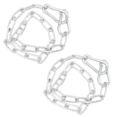 Imagem de Biaungdo 2 peças de trava de corrente de portão de 50 cm, trava de portão de cerca de elo de corrente com mosquetão, trava de portão de aço inoxidável para cerca externa, portão de gado, quintal