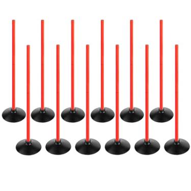 Imagem de ASENVER Conjunto de bastões de agilidade de futebol laranja, mastro de velocidade de treinamento esportivo destacável, bastões de slalom com base de borracha, equipamento esportivo de treino (9