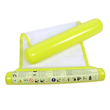 Imagem de Rede Inflável de PVC Ecológica Atualizada - Jangada Flutuante de Malha Resistente à água para Relaxamento Em Piscina, Praia e Lago (Amarelo)