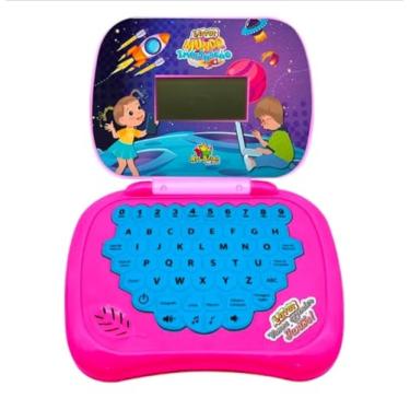 Imagem de Laptop Bilíngue Interativo Matemática Português Educativo Notebook de Brinquedo. (Rosa)
