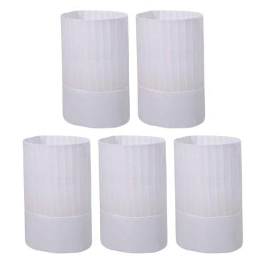 Imagem de Chapéu Chef Tok Tnt Plissado Kit 5 Peças Cozinheiro