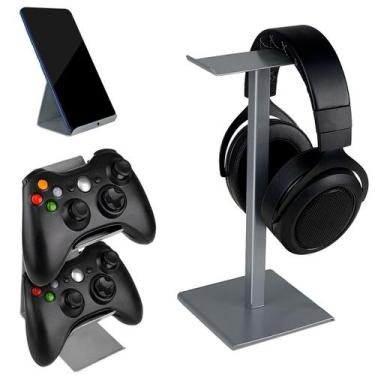 Imagem de Setup Kit Gamer Vexus Suporte P/ Celular Fone Controle Prata - Genus M