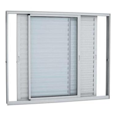 Imagem de Veneziana 3 Folhas Moveis 1.00x1.20 Branca Linha 25 - RV PORTAS E JANE