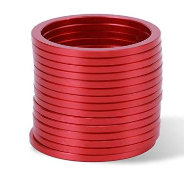 Imagem de Junta de suporte inferior de bicicleta de estrada de liga de alumínio, espaçador de arruela de cubo de volante de bicicleta, arruela de suporte inferior para bicicleta (Red)