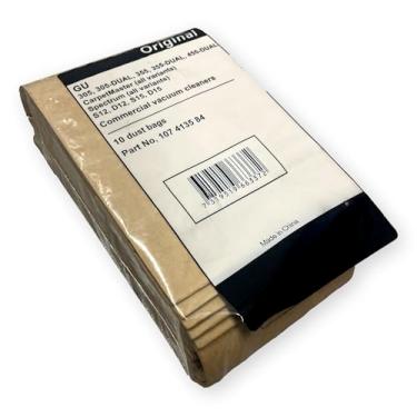 Imagem de Nilfisk 107413584 Conjunto de 10 sacos de pó a vácuo, papel pardo; sacos de filtro de substituição para aspiradores comerciais; GU 305, 305-DUAL, 355, 455-DUAL CarpetMaster 100, 200; 112, 115; S12