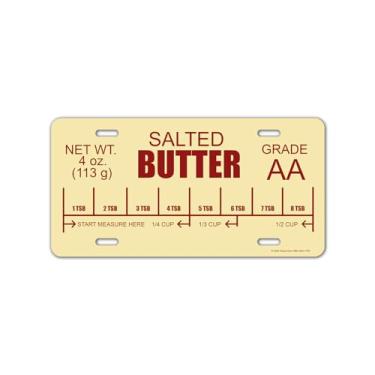 Imagem de Honey Dew Gifts, Manteiga salgada, placa decorativa engraçada, placas de toucador, placa de etiqueta frontal, placas de licença inovadoras, acessórios femininos para carro, 30,5 cm por 15 cm, HDG-1758