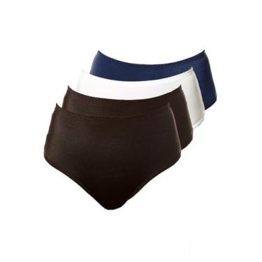 Imagem de Kit com 4 Calcinhas Alta Chanson Demillus 57850, Azul marinho, XG