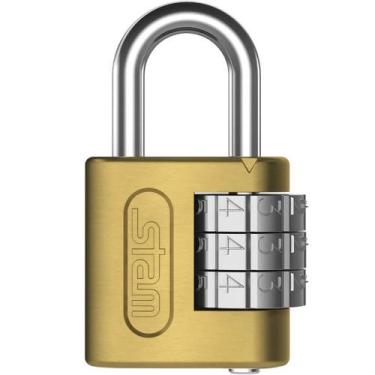 Imagem de Cadeado Zamac Latonado com Segredo 25mm - 00501 - STAM