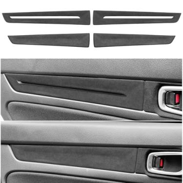 Imagem de ushilife Capa de acabamento de painel de porta interior de carro de camurça compatível com Honda Civic 11ª geração Sedan XL/Hatchback Sport, Sport Hybrid, Sport Touring Hybrid 2021-2025, painel de