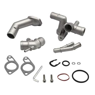 Imagem de Kit de atualização de flange de refrigeração do motor de alumínio fundido 1J0121087E 06A121121C 06A121133J Serve para VW Golf Mk4 / Jetta Mk4 1.8T 2000-2002 Audi TT 2000-2002