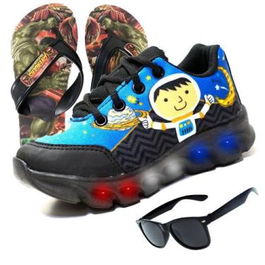 Imagem de Tênis Masculino de LED Perdidos no Espaço + CHINELO + Oculos Infantil 