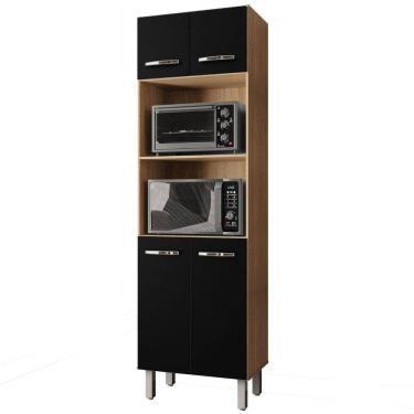 Imagem de Paneleiro Duplo Mara 4 Portas Savana Preto Moblis