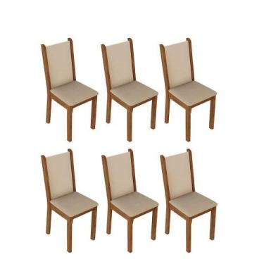 Imagem de Kit 6 Cadeiras Rustic Crema Pérola Madesa 4291