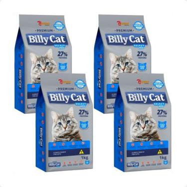 Imagem de Kit 4 Ração Billy Cat Select Gatos Adultos Mix - 1Kg