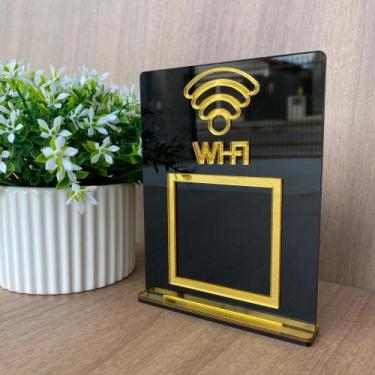 Imagem de Placa Qr Code Wifi personalizada  Suporte de Mesa display Elegante em 