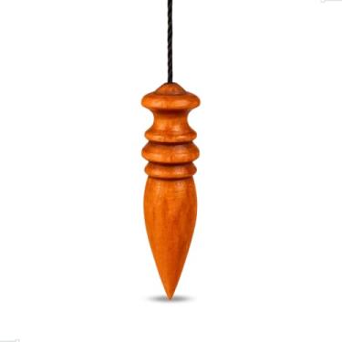 Imagem de Cobre Store Artesanatos Pêndulo Egípcio de Madeira com Chumbo para Radiestesia, 15 cm
