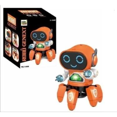 Imagem de Brinquedo Robô Que Dança Anda E Canta Dois Tipo De Música Cor Laranja 
