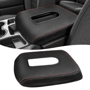 Imagem de Capa de console central para acessórios Chevy Silverado e GMC Sierra 1500 2500 3500 HD 2019-2025, assento de salto 40/20/40, protetor de descanso de braço de couro de vinil, antiarranhões, costura