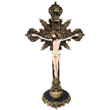 Imagem de Imagem Decorativa - Jesus Cristo Crucifixo 40 Cm - Decoração com Base 