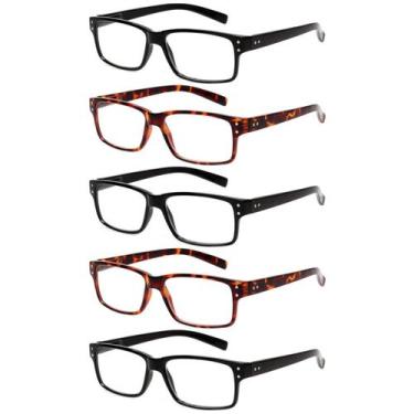 Imagem de Óculos de leitura NORPERWIS de 5 pares de qualidade para homens e mulh