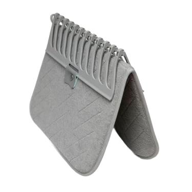 Imagem de Fenteer Suporte para pratos, copos, panelas secas, escorredor de pratos, versátil, compacto, de nylon, abridor de latas, tapete dobrável, escorredor de pratos