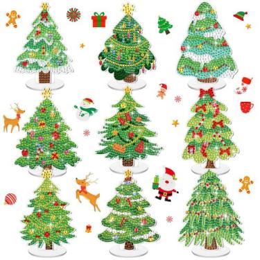 Imagem de Kit de pintura de diamantes de árvore de Natal DoubleFill, 9 peças, 9 