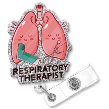 Imagem de Porta-crachá ZBBFSCSB Respiratory Therapist Glitter retrátil 61 cm