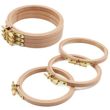 Imagem de Aros de bordado Craft Hoop ZOCONE, madeira de faia, 4 polegadas e 6 pe