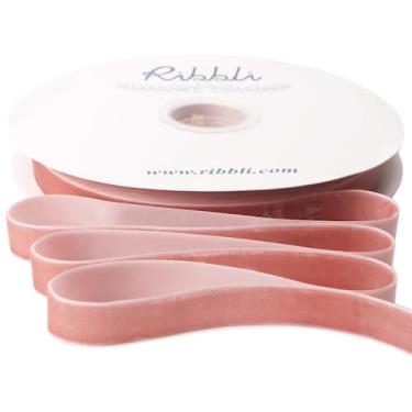 Imagem de Fita de veludo Riblli 1,6 cm de largura 23 m rosa empoeirado - Ribbli