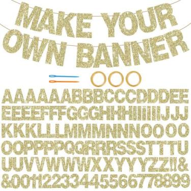 Imagem de Kit de banner BEISHIDA Glitter Champagne DIY Letter 116 unidades