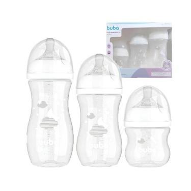Imagem de Kit Mamadeira Easy Flow Nuvem 120ml 270ml 330ml - Buba