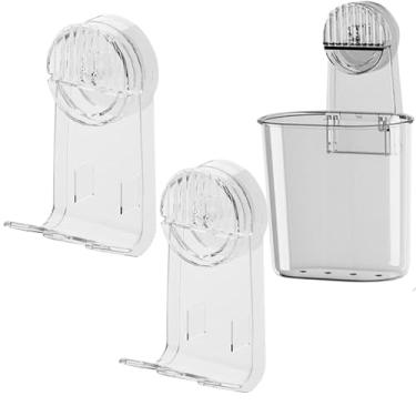 Imagem de Conjunto de 3 ganchos de ventosa a vácuo para chuveiro, cozinha, armazenamento de vidro, janela, azulejo, ganchos, ventosa, resistente, suporte para escova de dentes, multifuncional, impermeável