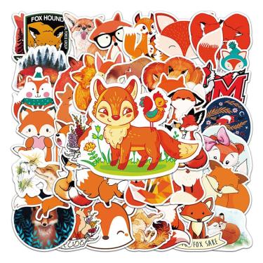 Imagem de Pacote de adesivos Autumn Fox, 50 peças de animais fofos de desenhos animados, Fall T