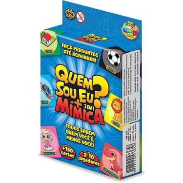 Imagem de Jogo Infantil 2 em 1 Quem sou eu + Mímica 150 Cartas - GGB