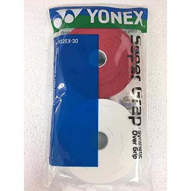 Imagem de YONEX Pacote com 30 cabos de raquete Super GRAP, branco e vermelho