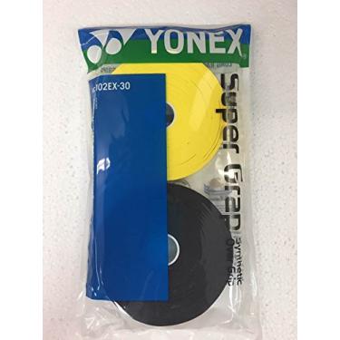 Imagem de YONEX Pacote com 30 cabos de raquete Super GRAP, preto e amarelo